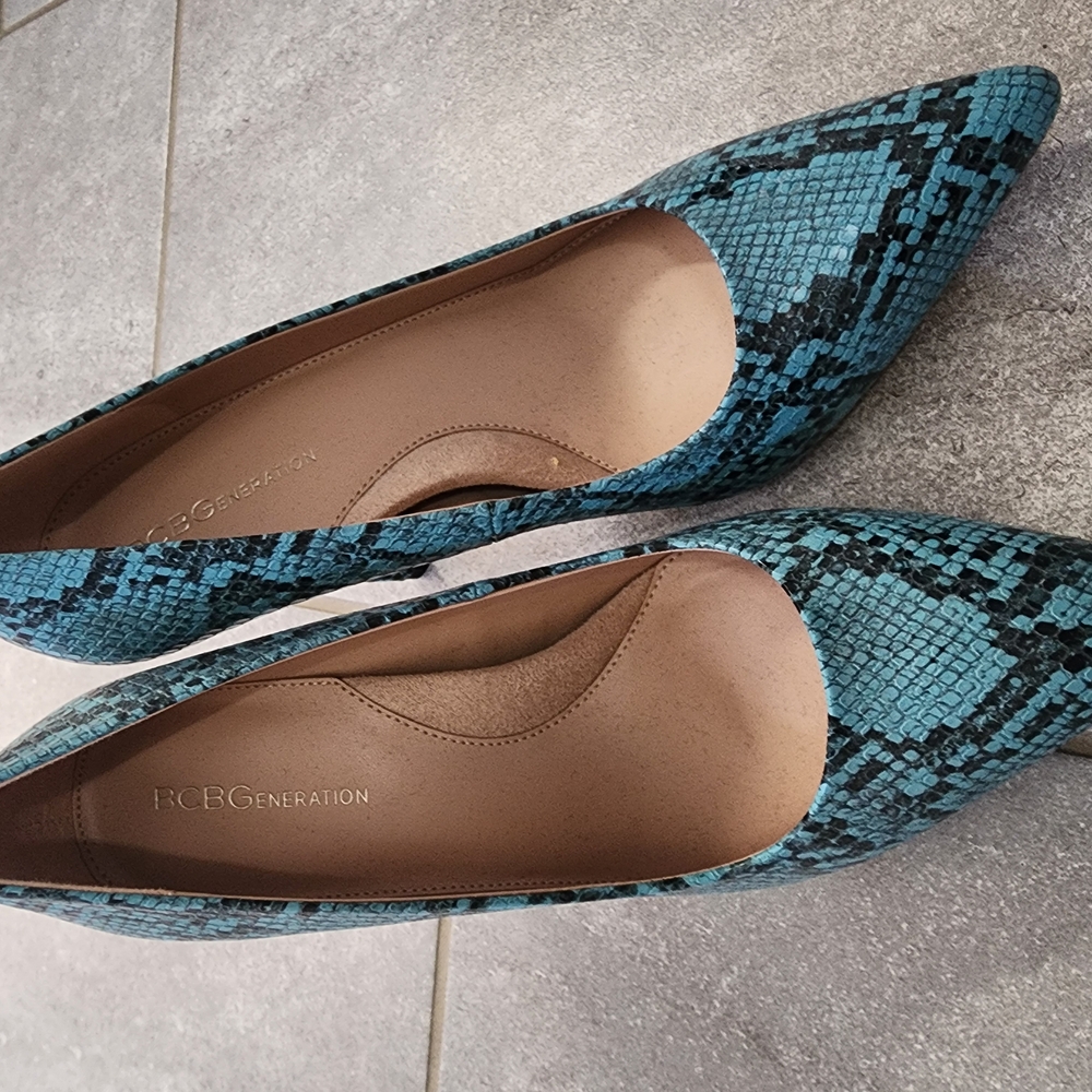 BCBGeneration Blue Snakeskin Women's Shoes